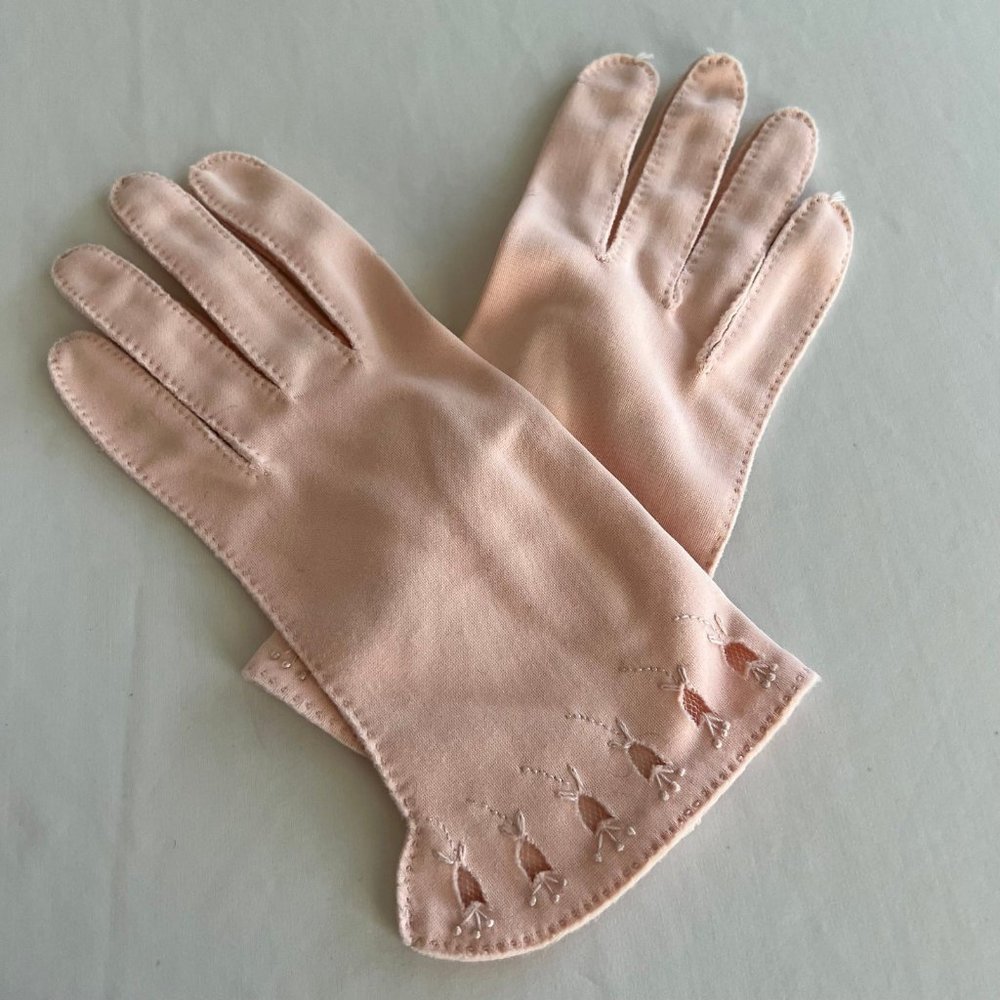 Vintage Hansen Powder Pink Nylasuede MCM Fashion Women’s Gloves